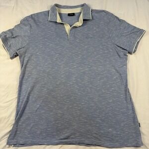 Vintage Y2K Joop! Herren Polo Blue White Pattern Cotton XL Embroider Logo Retro